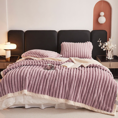 Kuschelige Kunstfell Fleece Decke