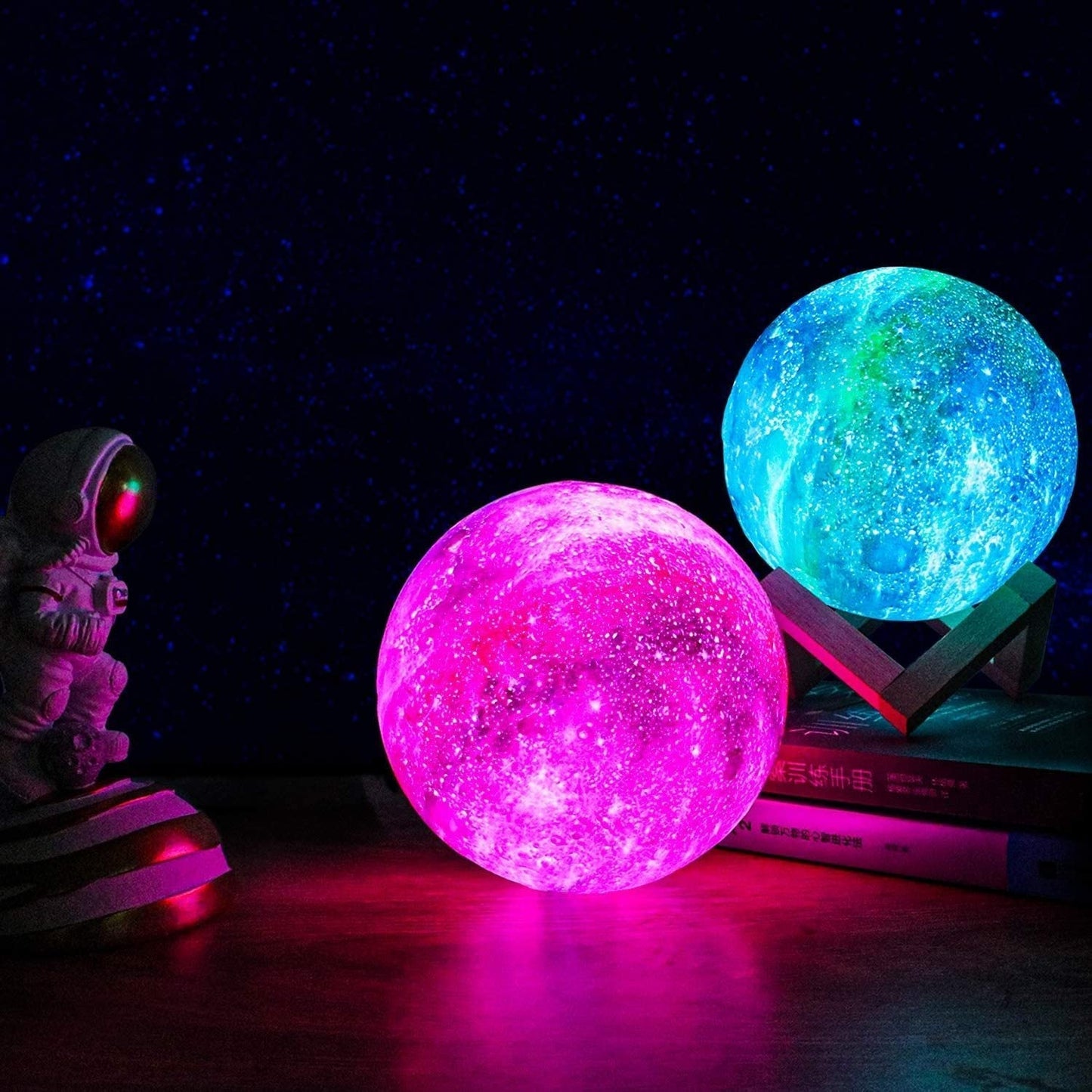 Garduru Galaxy Moon Lamp | 3D-Druck LED Mondlampe  | Farbwechsel | Touch & USB-Aufladung | Stimmungslicht für Zuhause