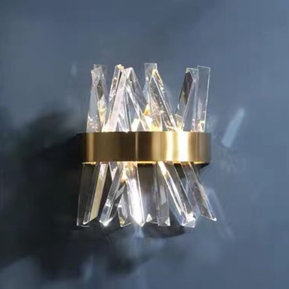 Marilyn Moderne LED-Wandleuchte für den Innenbereich, Gold, Schlafzimmer/Wohnzimmer, Metall, Kristall