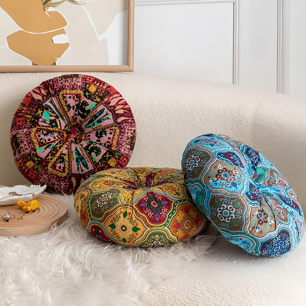 Boho runder Sitzkissen