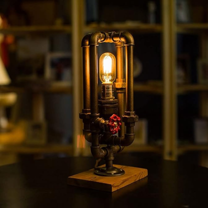 Garduru - Retro Industrielle Rohre Tischlampe für Einzigartige Raumatmosphäre