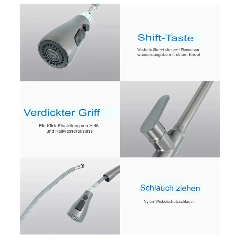 Küchenarmatur mit ausziehbarem Auslauf