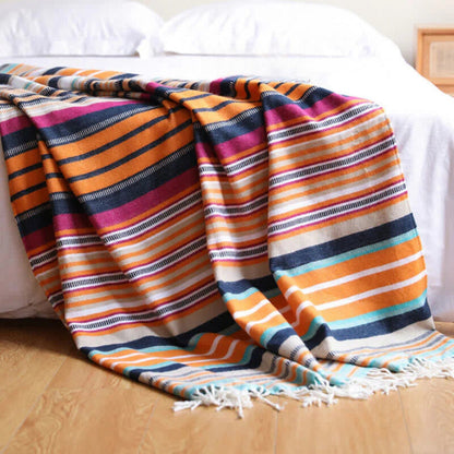 Regenbogen gestreiftes Quasten-Decke