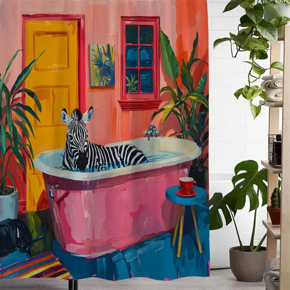 Verspielter Pink Zebra Vorhang