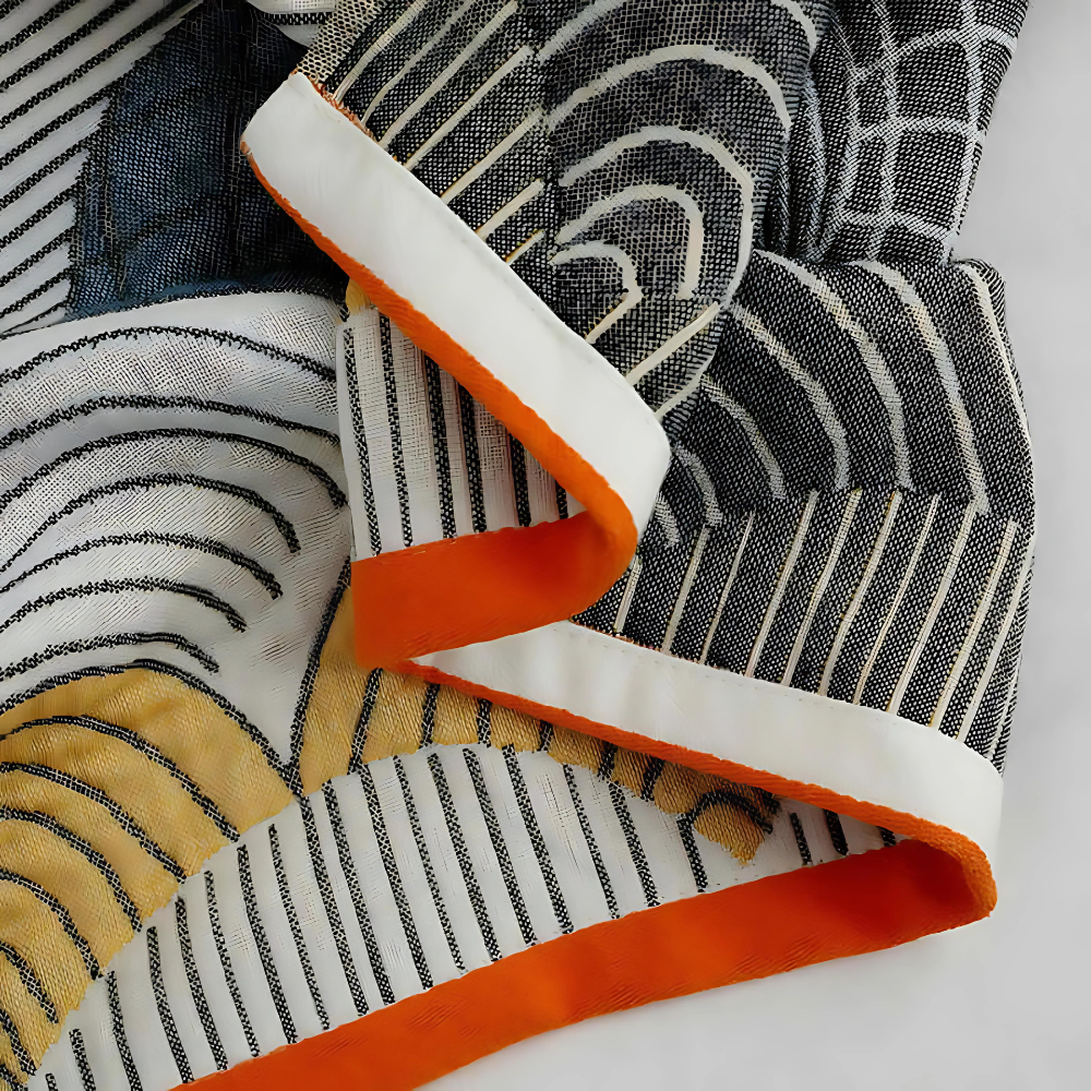 Shell Print Jacquard Baumwoll-Badehandtuch