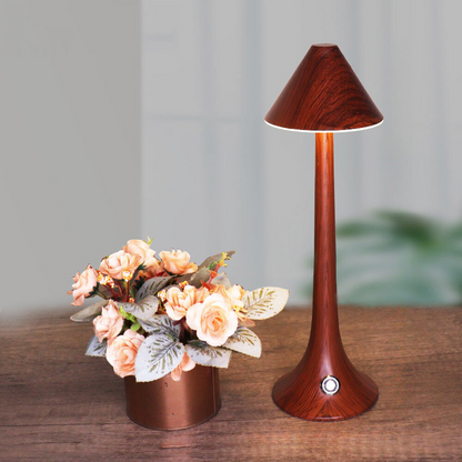 MushLume – Stylische Holz Tischlampe mit kabelloser Flexibilität