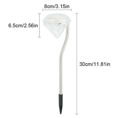 Solar Gartenleuchte in Diamantform – LED Lampen für den Außenbereich zur Dekoration und Beleuchtung