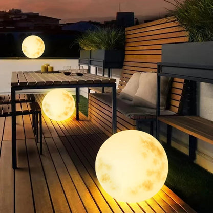 Garduru Mond Gartenlampe | Stimmungsvolles Licht für Außenbereiche | Wetterfest | Solarbetrieben