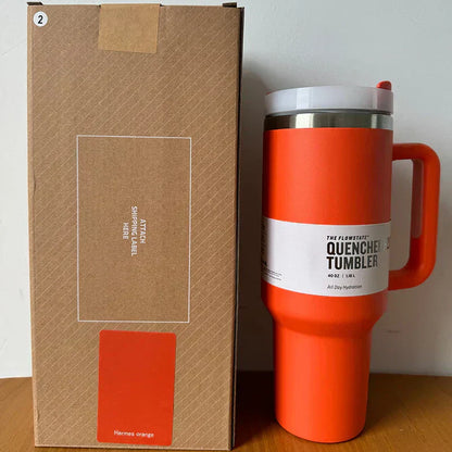 40 Oz Isolierter Edelstahl Reisebecher mit Henkel, Auslaufsicherem Deckel & Strohhalm
