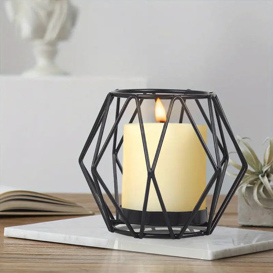 Wireframe Sleek Eisen Kerzenhalter