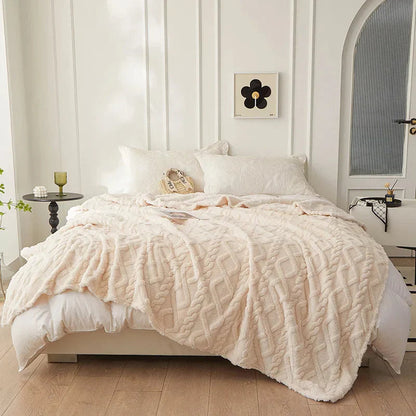 Doppelseitige Kuscheldecke aus Wolle
