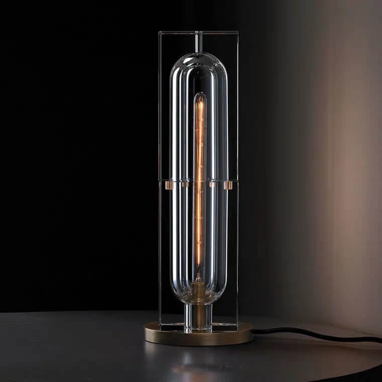 Garduru Kristall Tischlampe | Geometrisches Design | Rechteckig oder Quadratisch | 1-flammig