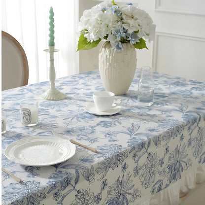 Delfina Blue Floral Lace Tischdecke