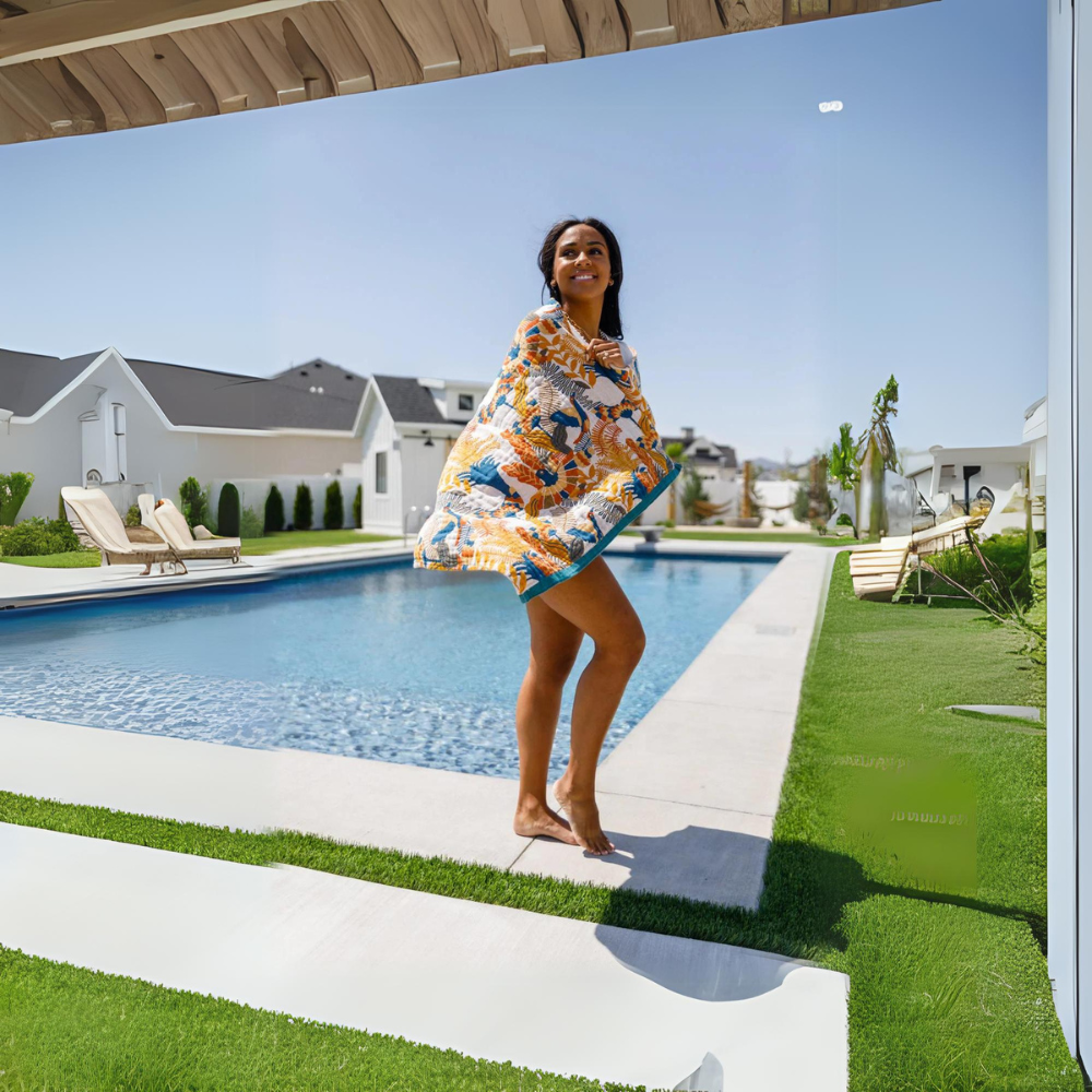 Blumen Vogel Wendbares Strand-Badetuch