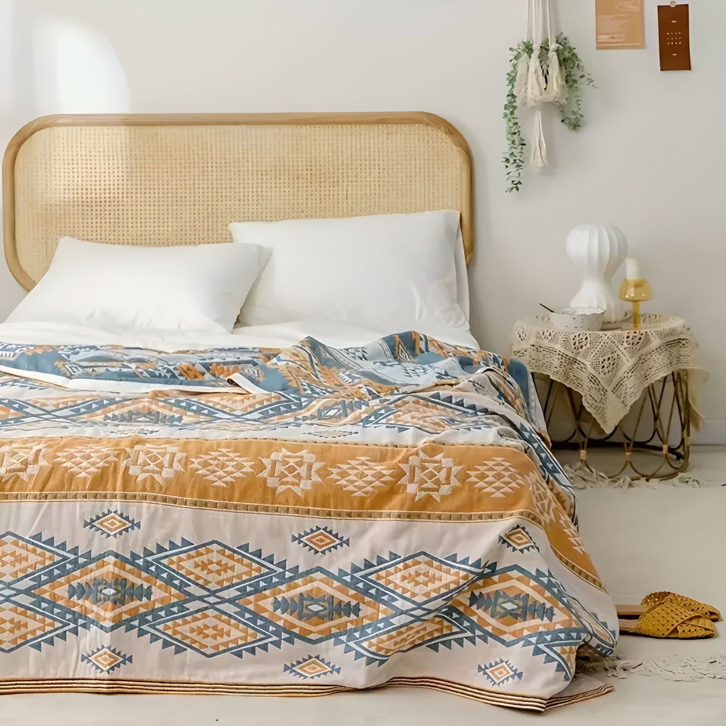 Serene Boho Stil Baumwoll-Decke