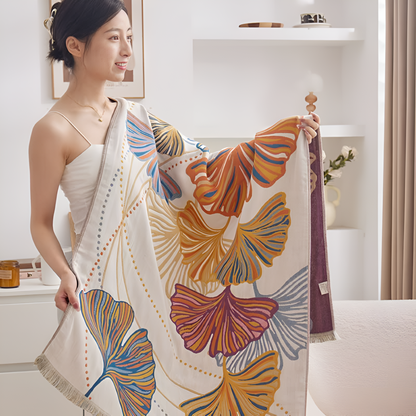 Absorbierende Ginkgo-Blatt-Badehandtuch