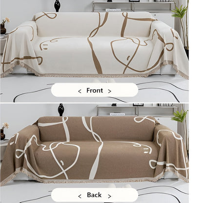 Abstract Line Wendbarer Chenille Sofaüberwurf