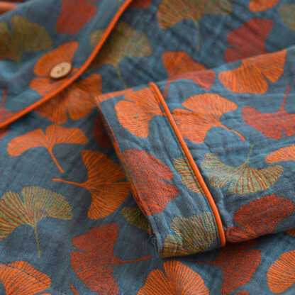 Blattprint Button-Up Loungewear Set