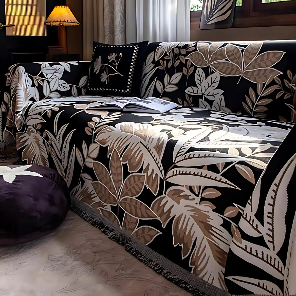 Vintage Regenwald Chenille Quasten Sofabezug