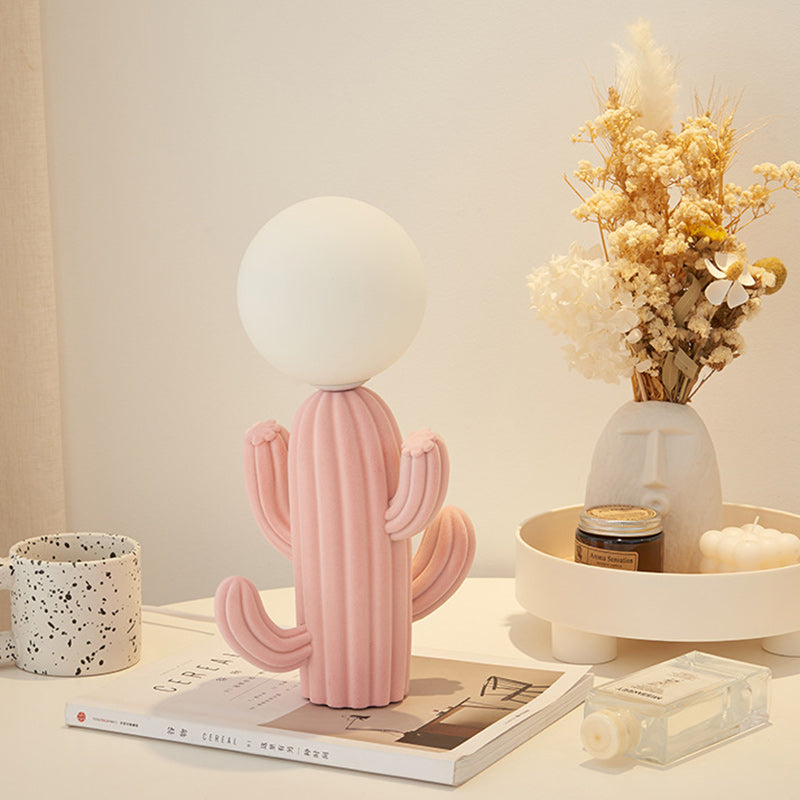 Garduru - Kreative Plüsch-Tafellampe mit Glas für Wohnzimmer & Schlafzimmer