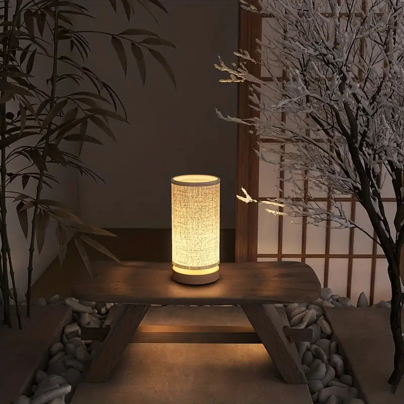 Moderner Leinen-Look Nachttischlampe – Stilvolles Design für eine gemütliche Atmosphäre