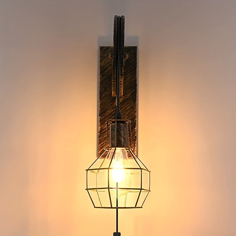 Garduru Vintage Wandleuchte | Industrielles Design | Wandlampe für Wohnzimmer & Büro | Verkabelt oder mit Stecker