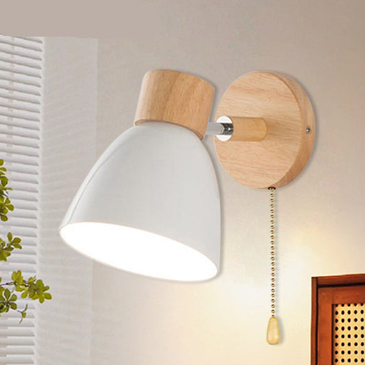 Garduru Nordic Holzwandlampe – Moderne Hängeleuchte mit Zugschalter