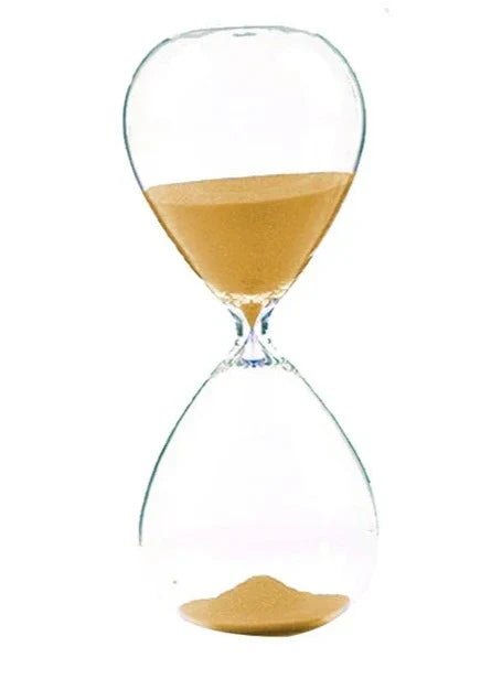 Kreative transparente Sanduhr aus Glas