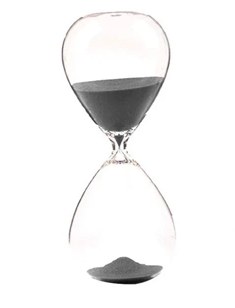 Kreative transparente Sanduhr aus Glas