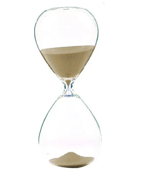 Kreative transparente Sanduhr aus Glas