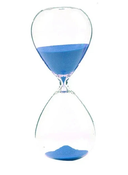 Kreative transparente Sanduhr aus Glas