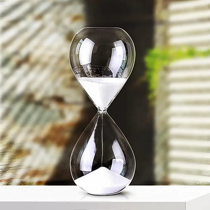 Kreative transparente Sanduhr aus Glas