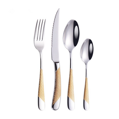 Ferran Elegance – Luxuriöses Edelstahlbesteckset mit diagonaler Textur (24/30/48/60-teilig)