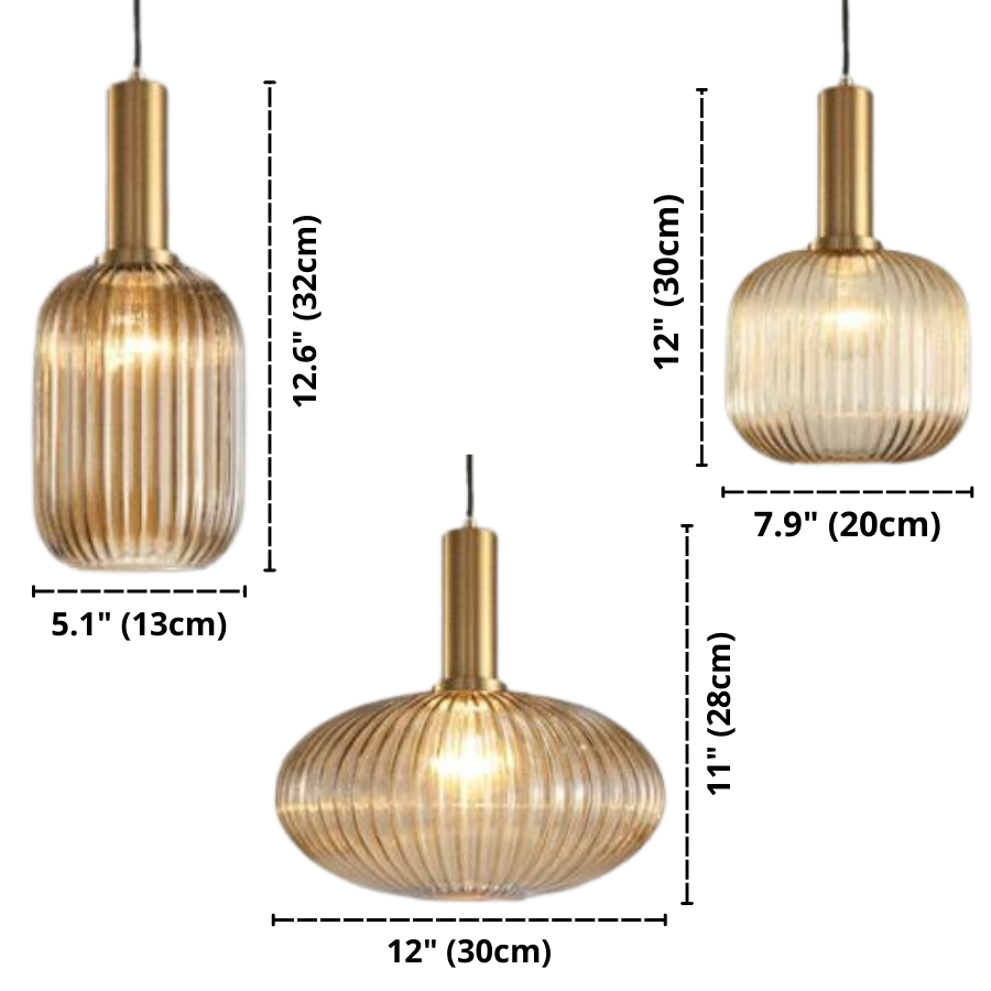 Retro texturierte Glas Pendelleuchten