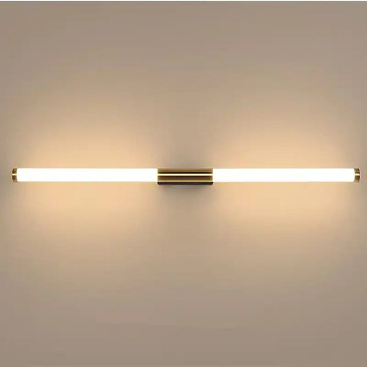 Leigh Einfache moderne lineare LED-Wandleuchte aus weißgoldenem Schlafzimmermetall