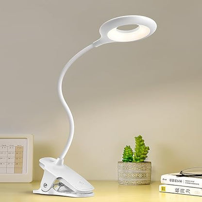 Wiederaufladbare LED Tischlampe mit Clip – Einstellbare Schreibtischleuchte für Homeoffice und Studium