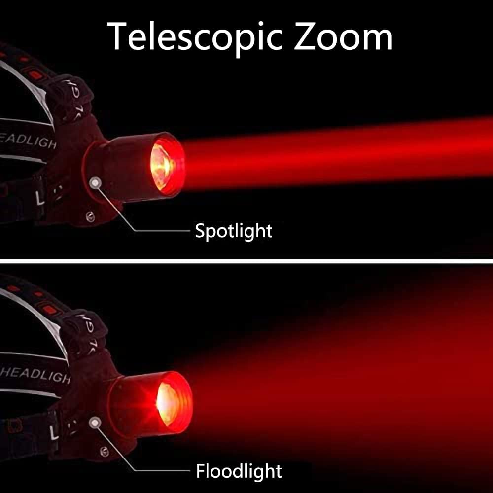 Wiederaufladbare LED Stirnlampe mit Weiß-, Rot- und Grünlicht – Leistungsstarke Kopflampe mit USB und Akku