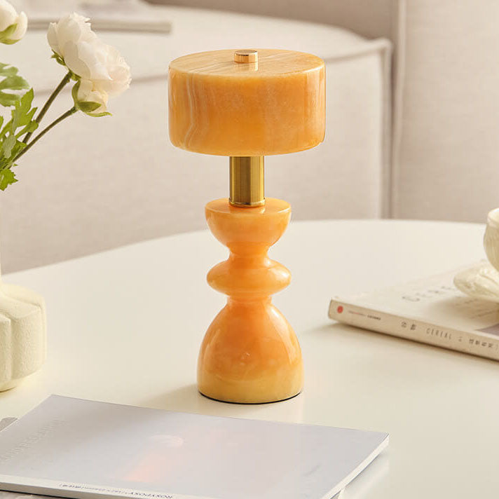 Garduru - Stilvolle LED Tischlampe Aus Marmor & Eisen Mit USB-Anschluss