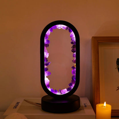 Garduru - Natürliche Amethyst-Lampe mit entspannender Lichtquelle für ruhige Atmosphäre