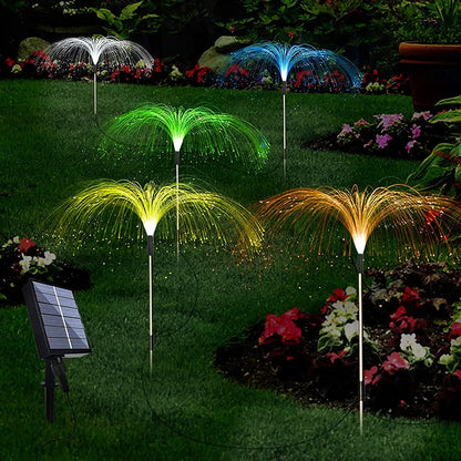 Solar Gartenleuchte mit Farbwechsel – LED Rasenlicht für Garten & Terrasse, Feuerwerk Design