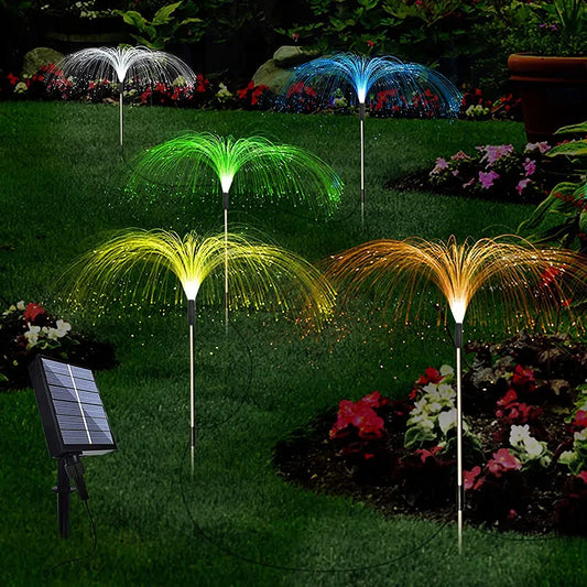 Solar Gartenleuchte mit Farbwechsel – LED Rasenlicht für Garten & Terrasse, Feuerwerk Design