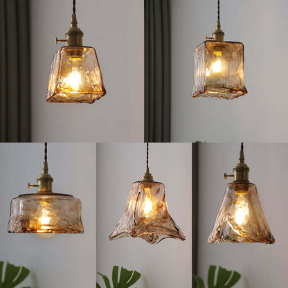 Eloise Vintage LED-Deckenlampen aus goldenem Metall und Glas für Schlafzimmer, Wohnzimmer, Esszimmer