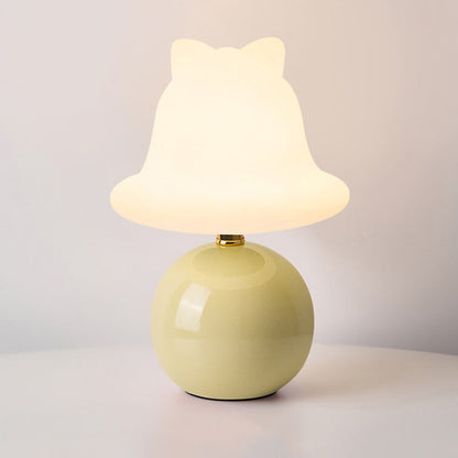 Garduru - Minimalistische LED Tischlampe mit Keramikfuß & Energieeffizienter Beleuchtung