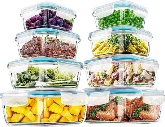 Glas-Frischhaltedosen Set – Luftdichte Aufbewahrungsbehälter mit Deckel für Küche & Meal Prep