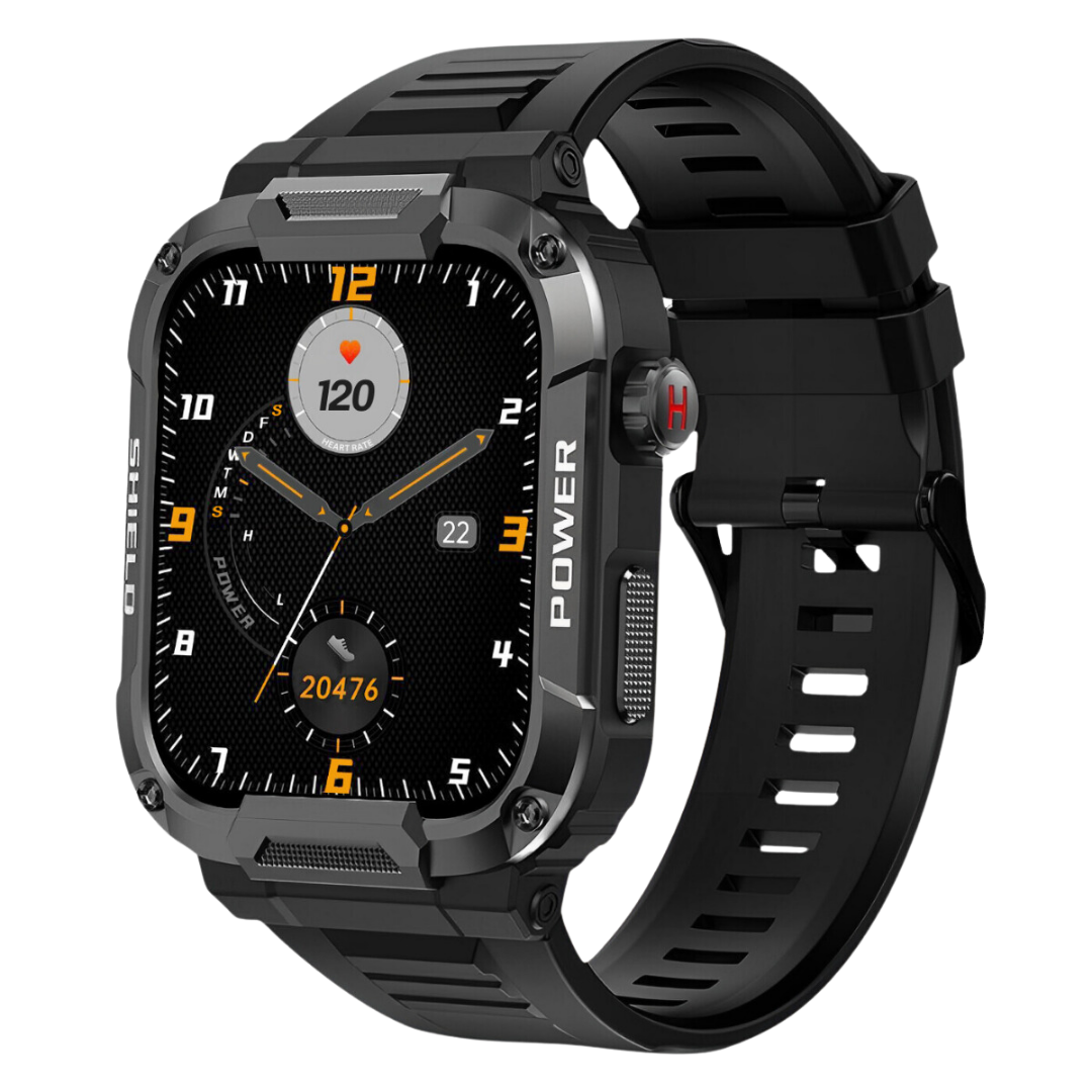 Smartwatch Rugged Outdoor Fitness Tracker Schwarz