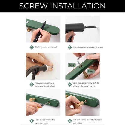 Vintage brauner Wandgarderobenständer mit Haken