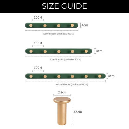 Vintage brauner Wandgarderobenständer mit Haken