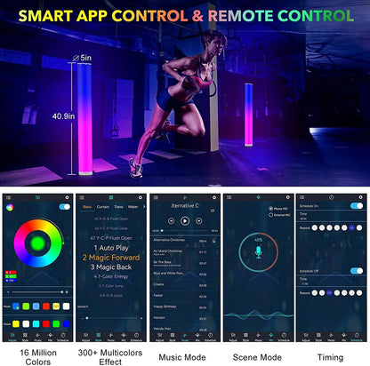 ColorSync RGB Stehlampe – 2er-Pack Smarte dimmbare LED mit Musik-Synchronisation & App-Steuerung