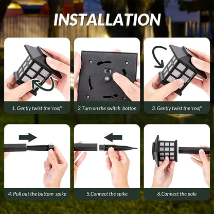 Solar Gartenleuchten im Laternenstil – Wasserdichte LED Wegbeleuchtung für Außenbereiche