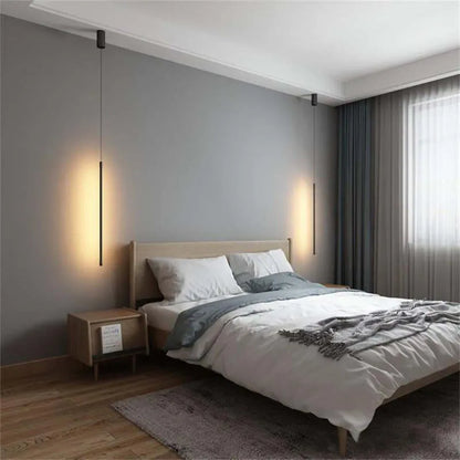 Pendelleuchte Slim Schwarz Metall Schlafzimmerlampe